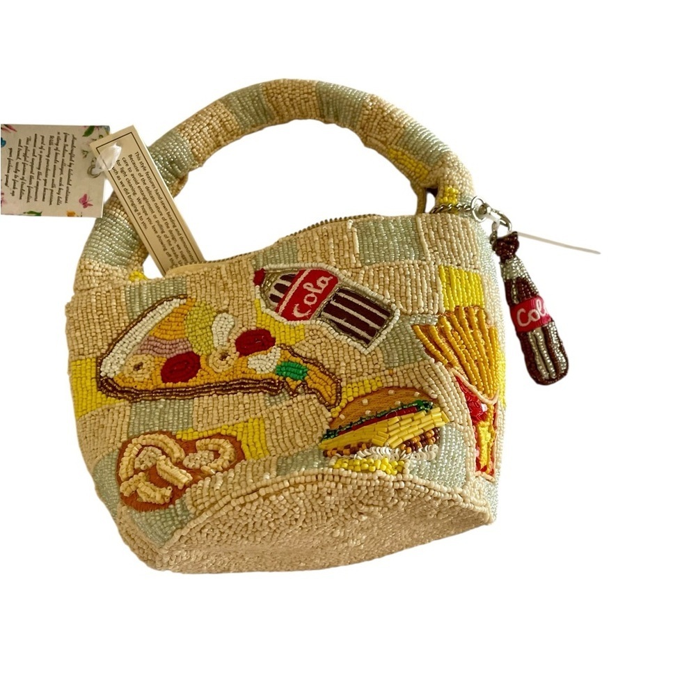 Viral Hand Beaded Fast Food Hot Dog Cola Design Handbag, Cola Charm, India, NWT. - Picture 1 of 7